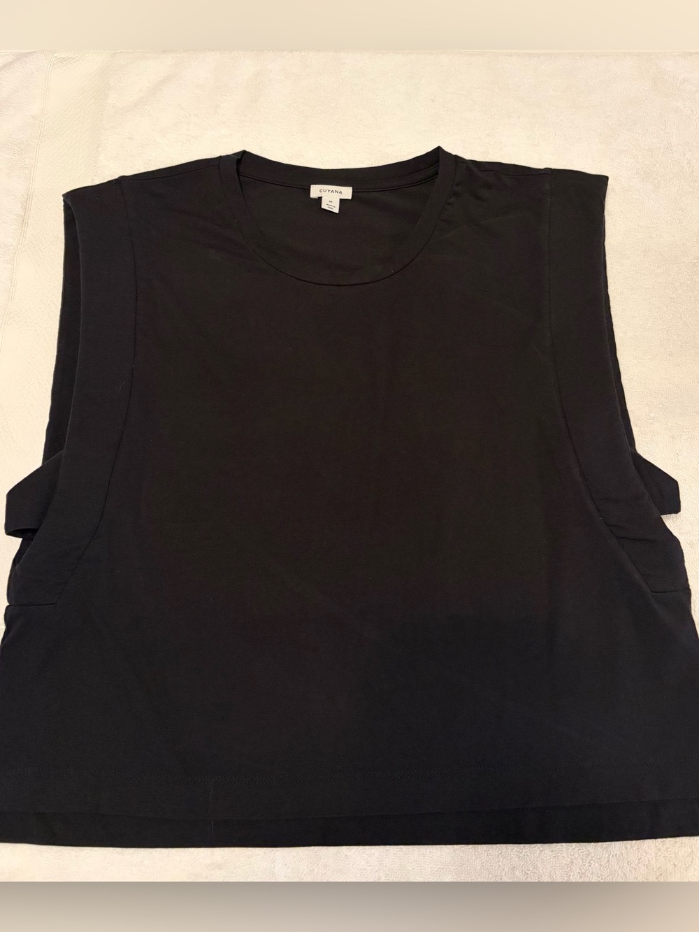 Cuyana Black Sleeveless Muscle Tank Med